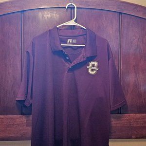 Charleston Cougars Polo Mens XL Red Short Sleeve Russell Athletic